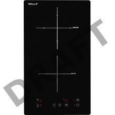 Индукционная панель Домино Weissgauff HI 32, 30 см, индукционная, стеклокерамика, сенсорное управление, индикация степени нагрева, таймер, блокировка от детей, автоотключение, черная