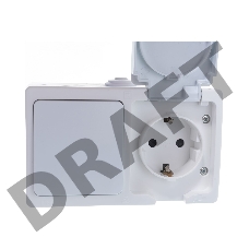 Блок ОП Аллегро 1-кл. вык. + роз. с заземл. защ. шторки с крыш. IP54 бел. UNIVersal 5562968