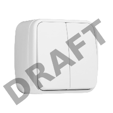 Выключатель 2-клавишный ОП 10А белый Минск EKF Basic