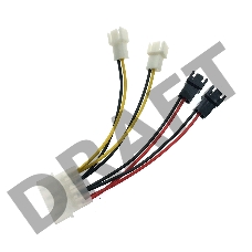 Переходник питания для вентилятора 4pin на 4х3pin Espada E4PINm-4X3pINm