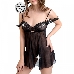 Комбинация бэби-долл c разрезом сзади Erolanta Sofia, черный (54-56)