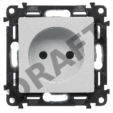  Лицевая панель силовой розетки 2К. Алюминий Valena LIFE.