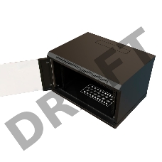 Шкаф коммутационный WRline (WR-TW-0945-GP-RAL9004) настенный 9U 600x450мм пер.дв.стекл 2 бок.пан. 60кг черный 370мм 500мм IP20 сталь