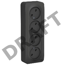 Розетка 4-м ОП BLANCA 16А 250В без шторок без заземл. изол. пласт. антрацит SchE BLNRA000416