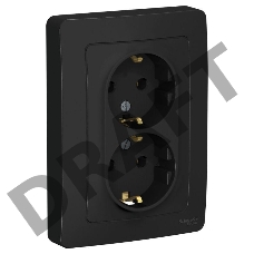 Розетка 2-м СП BLANCA 16А 250В без шторок с заземл. антрацит SchE BLNRS001026