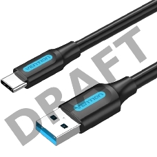 Переходник Vention USB 3.0 A Male to C Male Cable 1M Black PVC Type