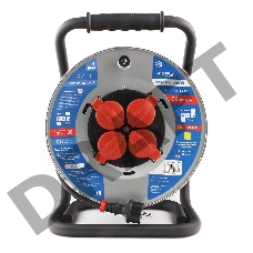 Удл. на мет. катушке “Power Cube” IP44 16А 30м резина 3*2,5мм2 4 роз. с/з