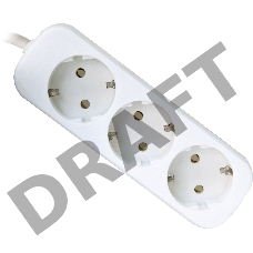 Удлинитель Defender E350 белый 5.0 м, 3 розетки 