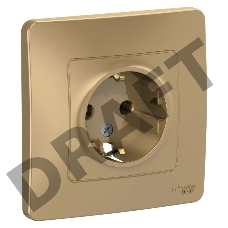 Розетка СП BLANCA 16А 250В без шторок с заземл. титан SchE BLNRS001014