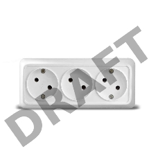 Розетка 3-м ОП Олимп без заземл. бел. UNIVersal 1160