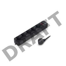 Сетевой фильтр ExeGate EX266859RUS SP-5-1.5B (5 розеток, 1.5м, евровилка, черный)