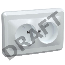 Розетка 2-м СП Вега РС12-2-ВБ без заземл. контакта без защ. штор 10А бел. ИЭК ERV20-K01-10-DM