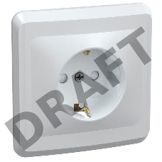 Розетка 1-м СП Вега РСш10-3-ВБ с заземл. контактом и защ. штор 16А бел. ИЭК ERV14-K01-16-DM