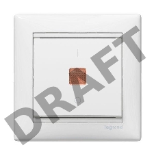 Механизм выключателя 1-кл. СП Valena 10А IP31 с зел. инд. бел. Leg 774410