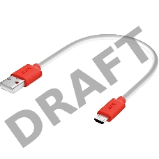 Кабель GCR 0.5m MicroUSB, белый, красные коннекторы, быстрая зарядка, 28/24 AWG, GCR-53214