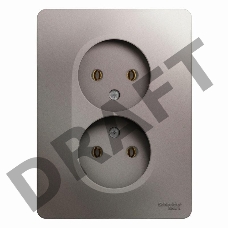 Розетка 2-м СП Glossa 16А IP20 без заземл. в сборе платина SchE GSL001220