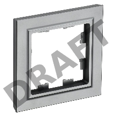 Рамка 1-мест. IEK BRITE РУ-1-БрС сталь