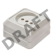 Розетка 1-м BOLLETO накл. 7022 бел. ASD / IN HOME 4680005959785