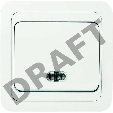 Выключатель 1-кл. СП Mimoza 10А IP20 с подсветкой бел./бел. Makel 12021