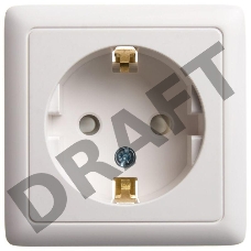 Розетка 1-м ОП Хит 16А 250В защ. шторки с заземл. бел. SchE RA16-138-B