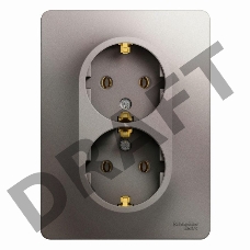 Розетка 2-м Glossa с заземл. в сборе платина SchE GSL001224