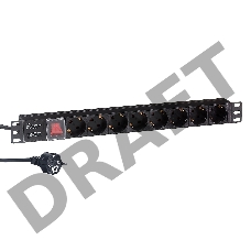 Блок розеток горизонтальный ExeGate ServerPro PDU-19H805 Al-8S-EU3-SW, 19