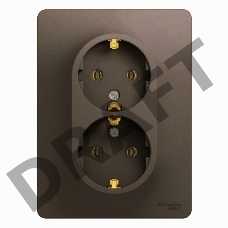 Розетка 2-м Glossa 16А с заземл. в сборе шоколад SchE GSL000824