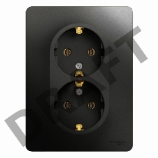 Розетка 2-м Glossa 16А с заземл. в сборе антрацит SchE GSL000724