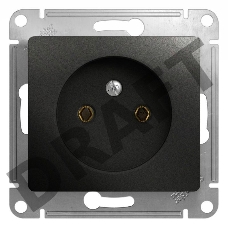 Механизм розетки 1-м СП Glossa 16А IP20 без заземл. антрацит SchE GSL000741