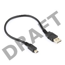 Кабель Gembird/Cablexpert CC-5PUSB2D-0.3M Кабель USB 2.0 , мультиразъем USB, AM/miniB 5P, 30sm, пакет 