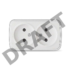 Розетка 2-м ОП Электра 16А IP20 без заземл. бел. Союз 0024