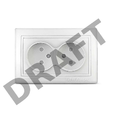 Розетка 2-м СП Севиль 16А IP22 защ. шторки без заземл. бел. Universal С0048