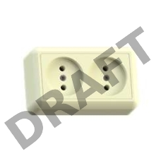 Розетка 2-м ОП Оптима 10А IP20 РА10-373 (в компл. с монтажной пластиной) без заземл. сл. кость Кунцево 8037