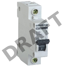 Выключатель автоматический модульный 1п С ВА47-29 20А 4.5кА GENERICA ИЭК MVA25-1-020-C