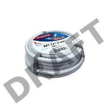 Провод соединительный ПВС 2x1,5 мм², белый, длина 5 метров, ГОСТ 7399-97  REXANT