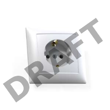 Розетка 1-м СП Селена РС16-370 с заземл. бел. Кунцево 8111