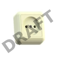 Розетка 1-м ОП Оптима 10А IP20 РА10-375 (в компл. с монтажной пластиной) без заземл. сл. кость Кунцево 8035