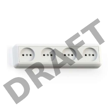 Розетка 4-м ОП Оптима 16А РА16-402 (в компл. с монтажной пластиной) сл. кость Кунцево 8050