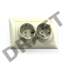 Розетка 2-м СП Селена РС16-372 с заземл. сл. кость Кунцево 8148