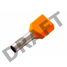 Наконечник штыревой втулочный изолированный F-12 мм 2х4 мм² (НШВи(2) 4.0-12/НГи2 4,0-12) оранжевый REXANT