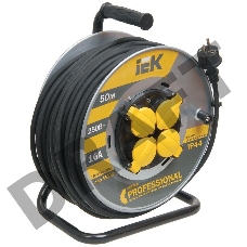 Катушка Iek WKP16-16-04-50-44 УК50 на мет с т/з 4 места 2 Р + P Е /50м КГ 3х1,5мм2 IP44 
