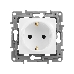 Механизм розетки 1-м СП Etika 2К+З 16А защ. шторки с заземл. винт. зажимы бел. Leg 672222