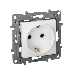 Механизм розетки 1-м СП Etika 2К+З 16А защ. шторки с заземл. винт. зажимы бел. Leg 672222