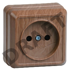 Розетка 1-м ОП Октава 10А IP20 без заземл. дуб ИЭК ERO10-K04-10-DC