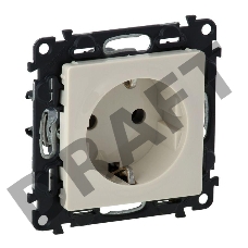 Силовая розетка Legrand 753521 Valena LIFE. 2К+З 16А 250В с лицевой панелью.Безвинтовые зажимы.Слоновая кость