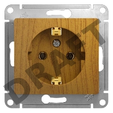 Механизм розетки 1-м СП Glossa 16А с заземл. дер. дуб SchE GSL000543