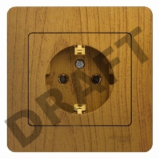 Розетка 1-м СП Glossa 16А с заземл. в сборе дер. дуб SchE GSL000542