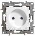 Розетка 2К винт., защ.шт., бел. ETIKA Розетка 2К винт., защ.шт., бел.