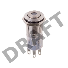 Кнопка  антивандальная Ø16 250В Б/Фикс (5с) (ON)-OFF/(OFF)-ON зеленая  REXANT