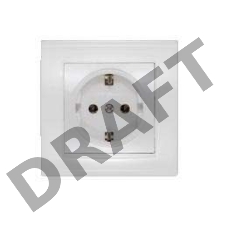 Розетка 1-м СП Бриллиант с заземл. бел. UNIVersal 7947625